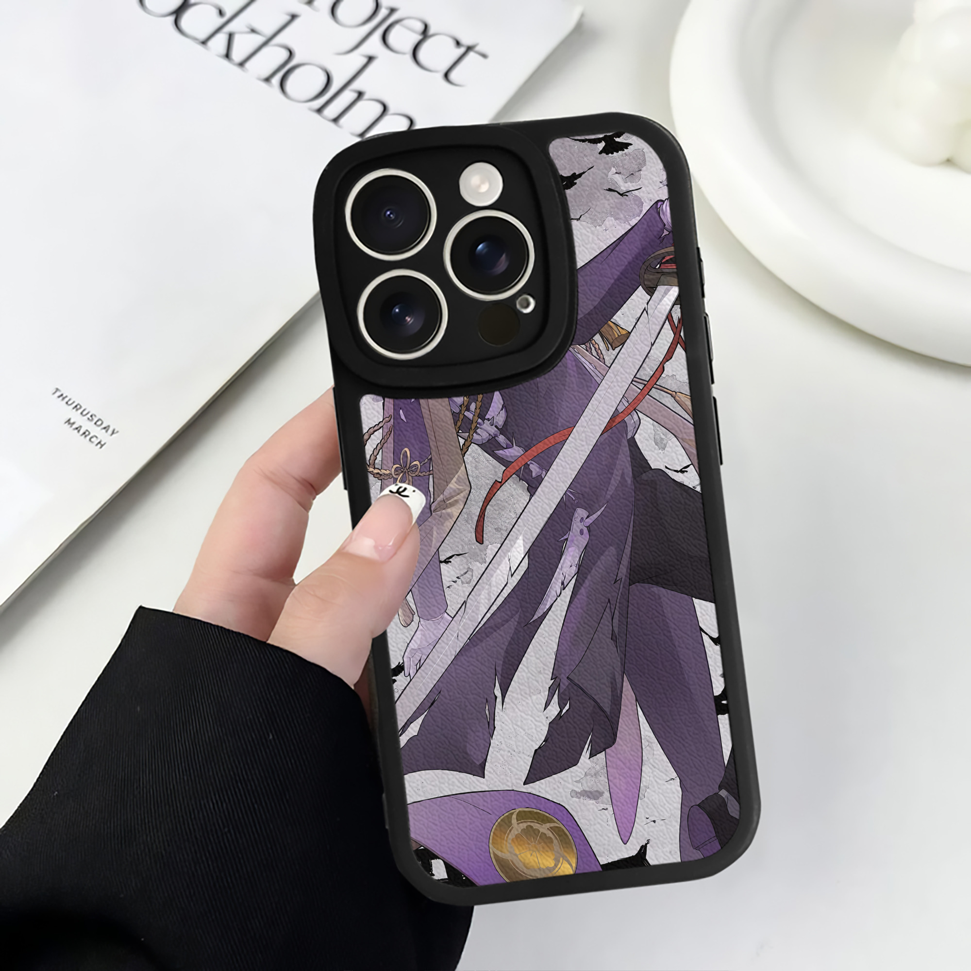 （画像用） 刀剣乱舞 Touken Ranbu 【iPhone 16シリーズ対応】シリコンスマホケース（レザー調） 材質：シリコン